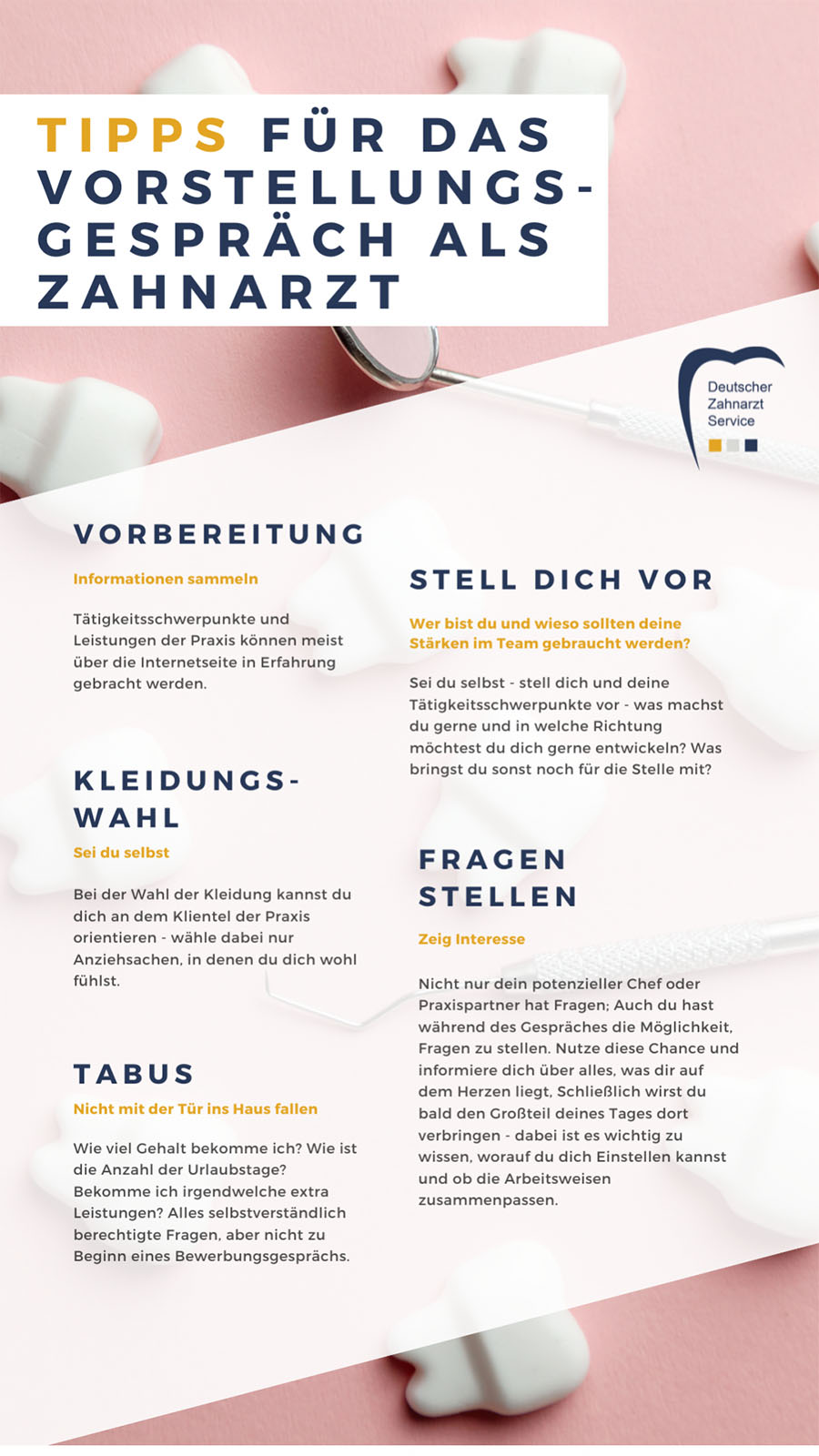 Tipps für das Vorstellungs-gespräch als zahnarzt